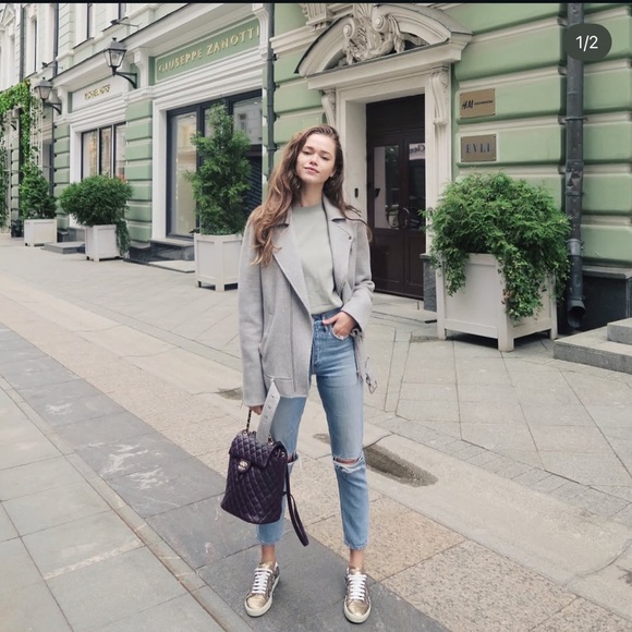 Theory Tralsmin Moto 100% Cashmere Jacket in Dark Grey in Medium - Picture 3 of 9